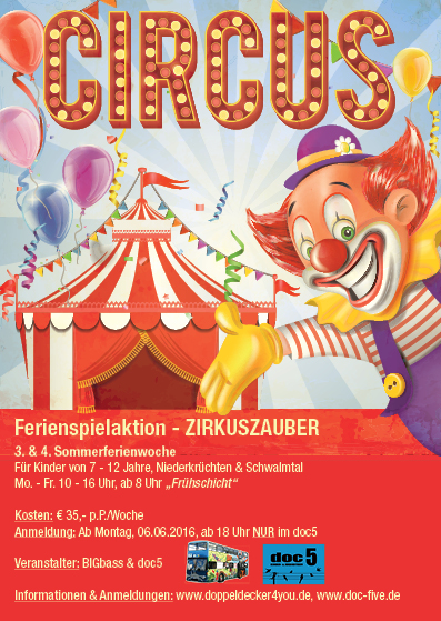 Flyer Ferienspielaktion 2016 Zirkuszauber